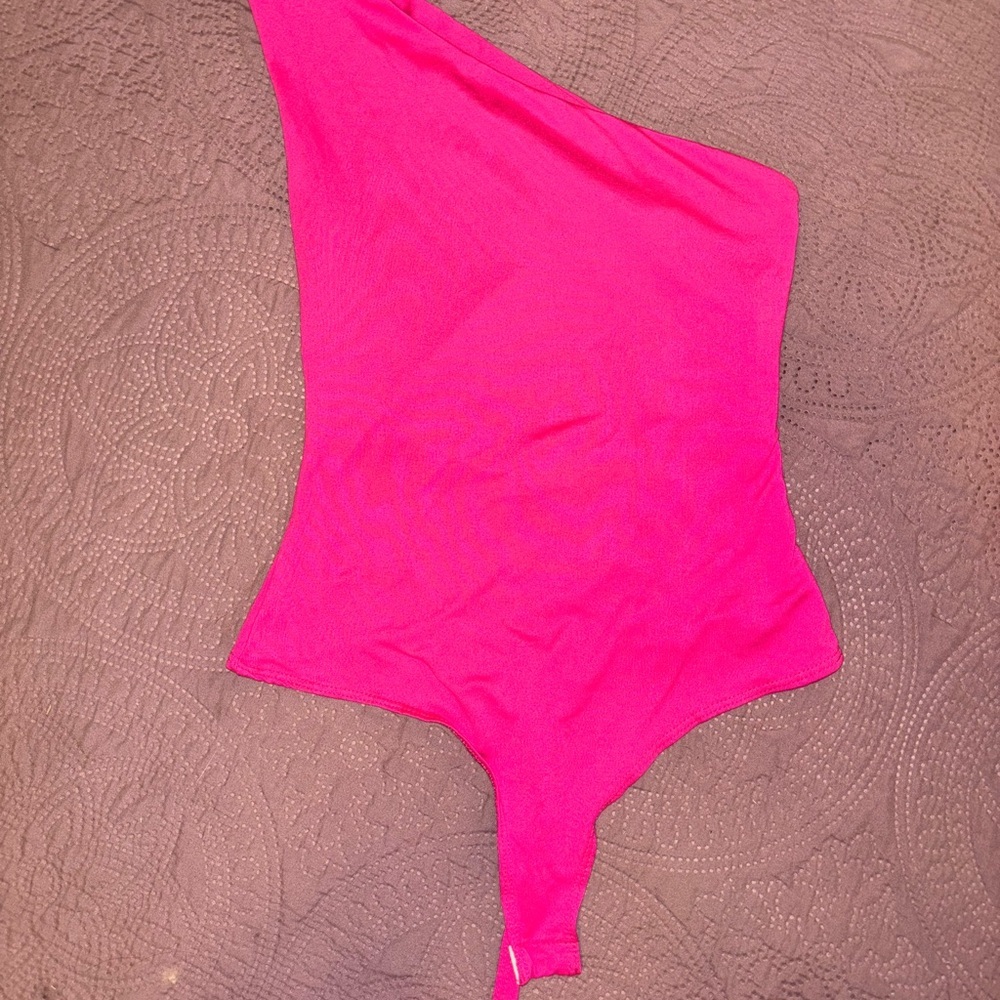 Vibrant Pink One-Shoulder Bodysuit